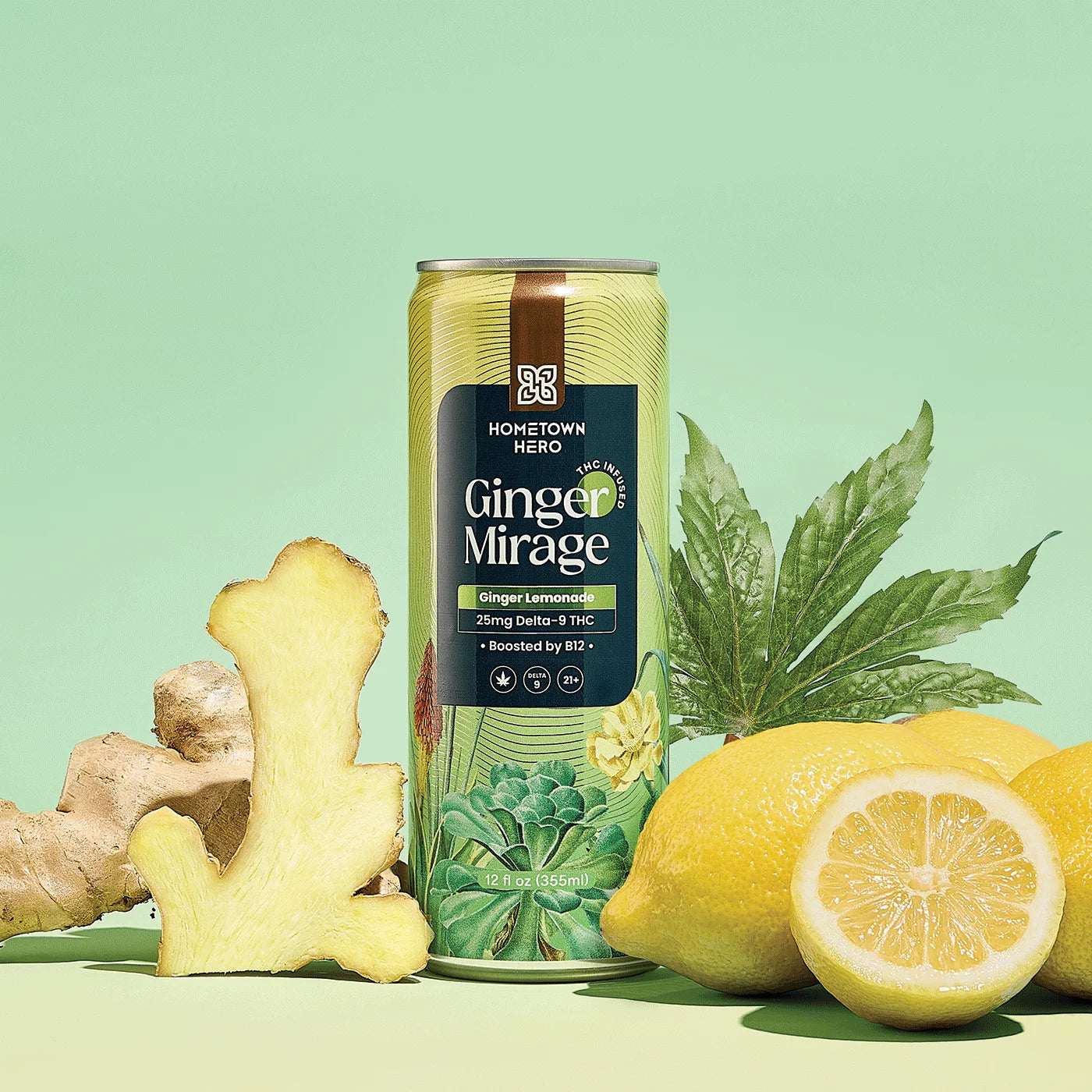 Shop Hometown Hero Ginger Mirage 25mg THC Lemonade – Ginger 12oz