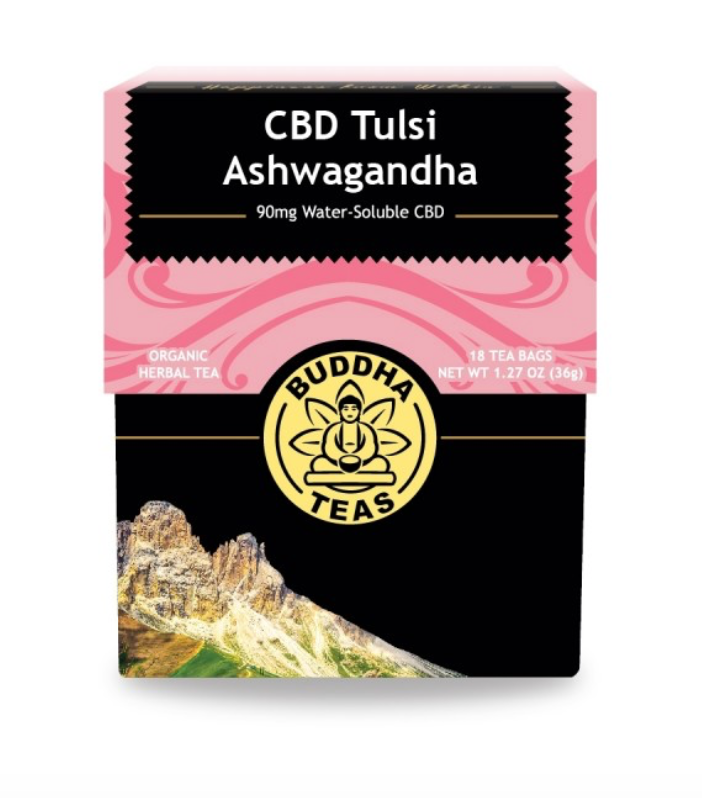 cbd tulsi ashwagandha tea for physical and mental stress relief