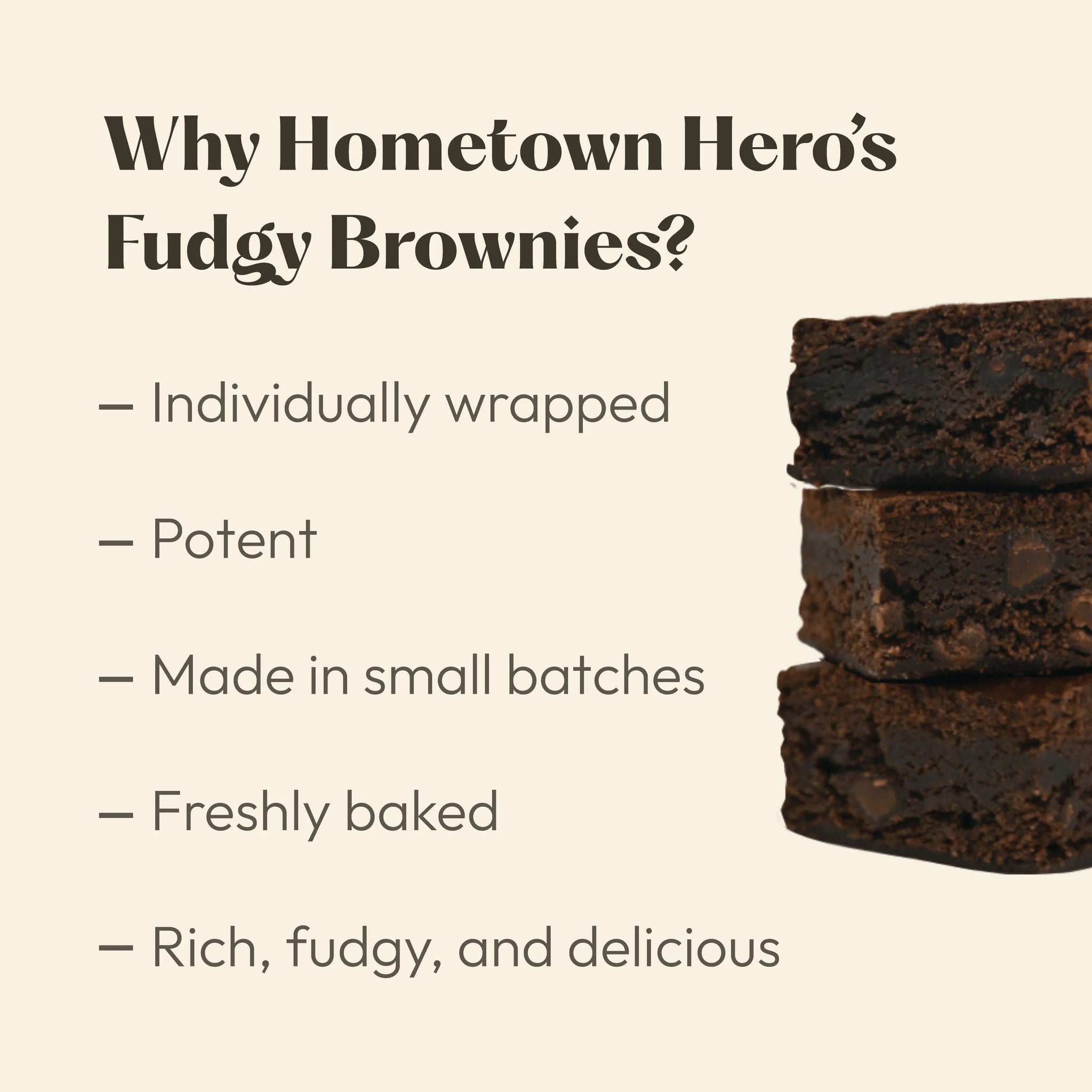 Hometown Hero Fudgy Delta-9 THC Brownies 50mg THC