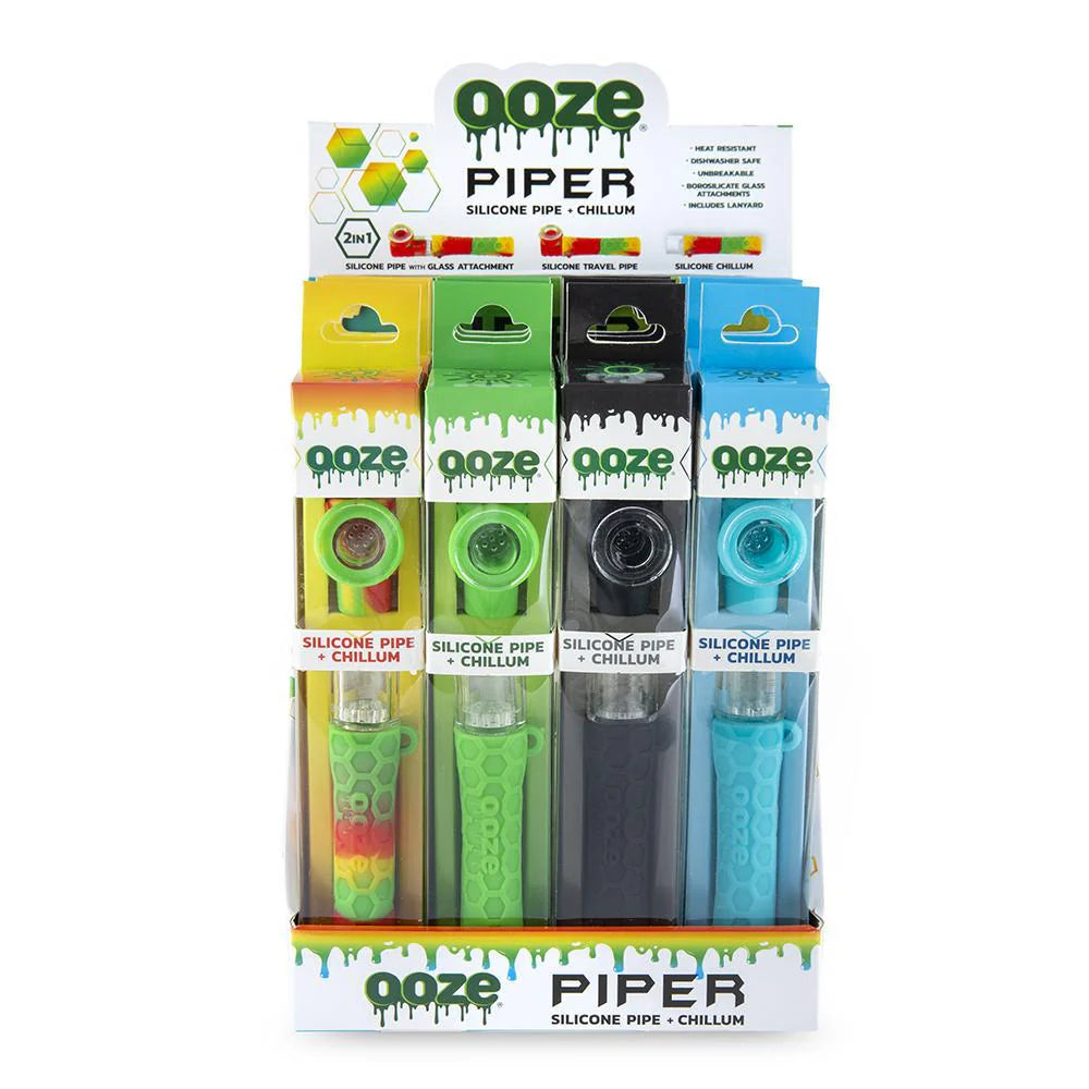 Ooze Piper Silicone Glass Hand Pipe & Chillum