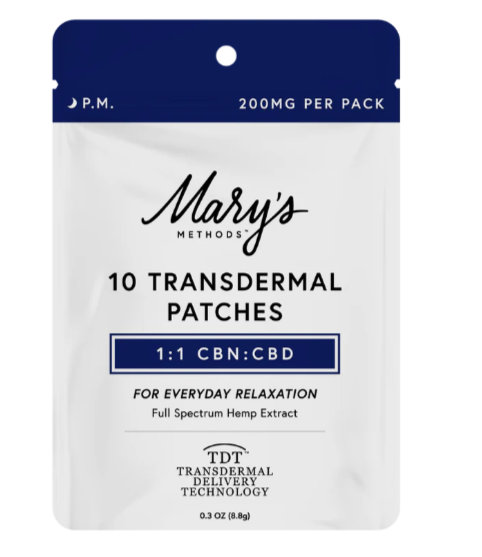 Mary's Methods: P.M. Transdermal Patch 10mg CBD + 10mg CBN