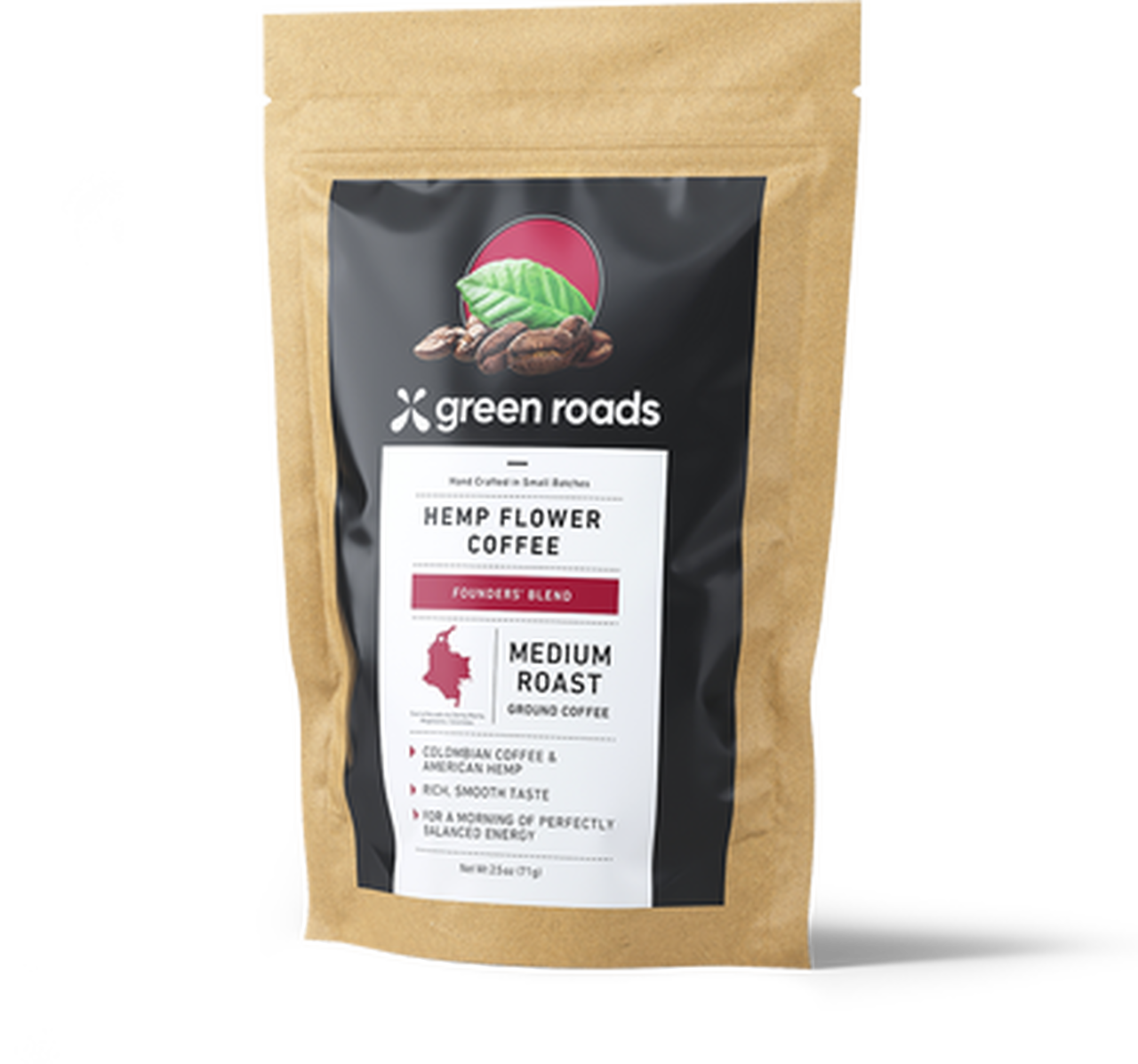 Hemp CBD Coffee - Medium Roast Founder's Blend Hemp Flower Coffee 2.5 oz bag