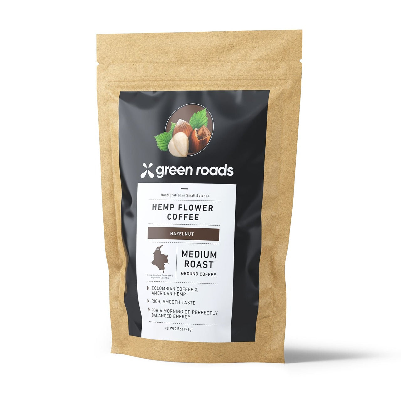 Hemp CBD Coffee - Medium Roast Hazelnut Hemp Flower Coffee 2.5 oz bag